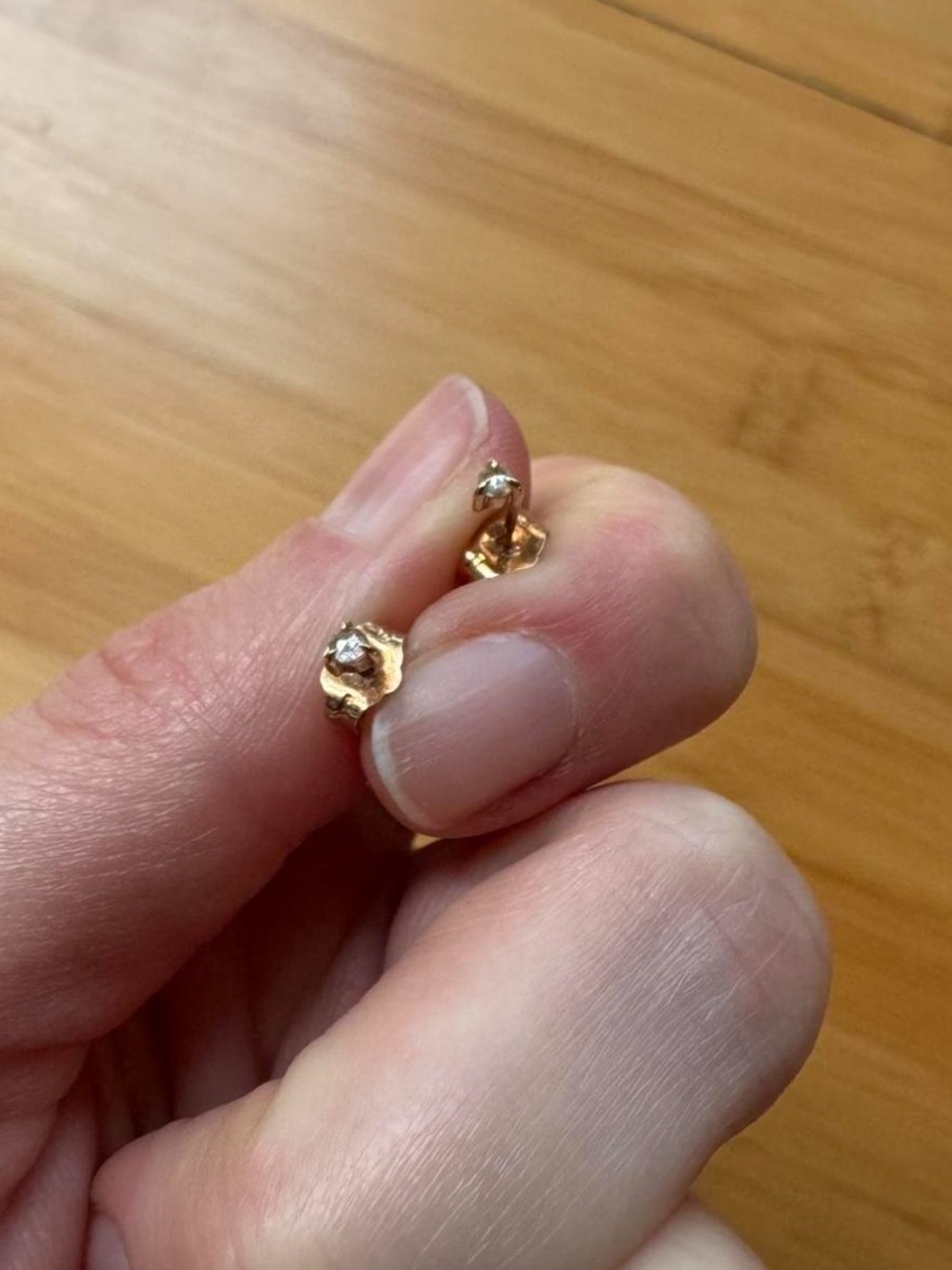 Catbird Petite Angel Natural Diamond Studs 14k Solid Gold - Picture 3 of 6